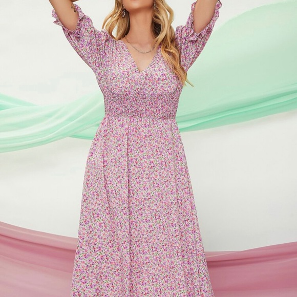 Floral print cut out back midi dress - Picture 4 of 4